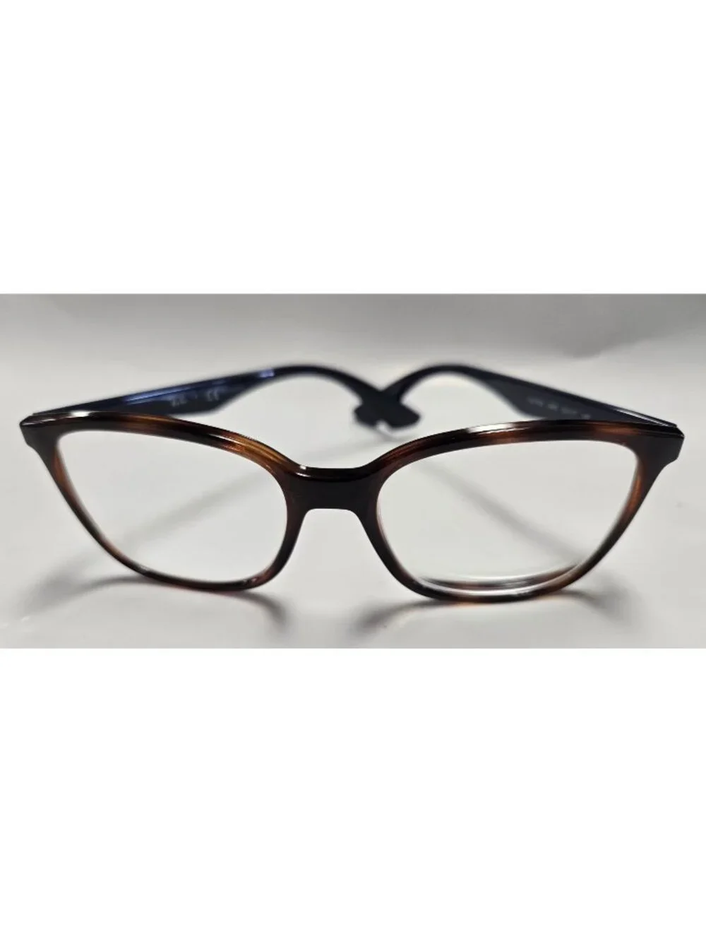 Rayban 7066 Optics Polished Eyeglass Frames Light Havana Blue Temples Frames